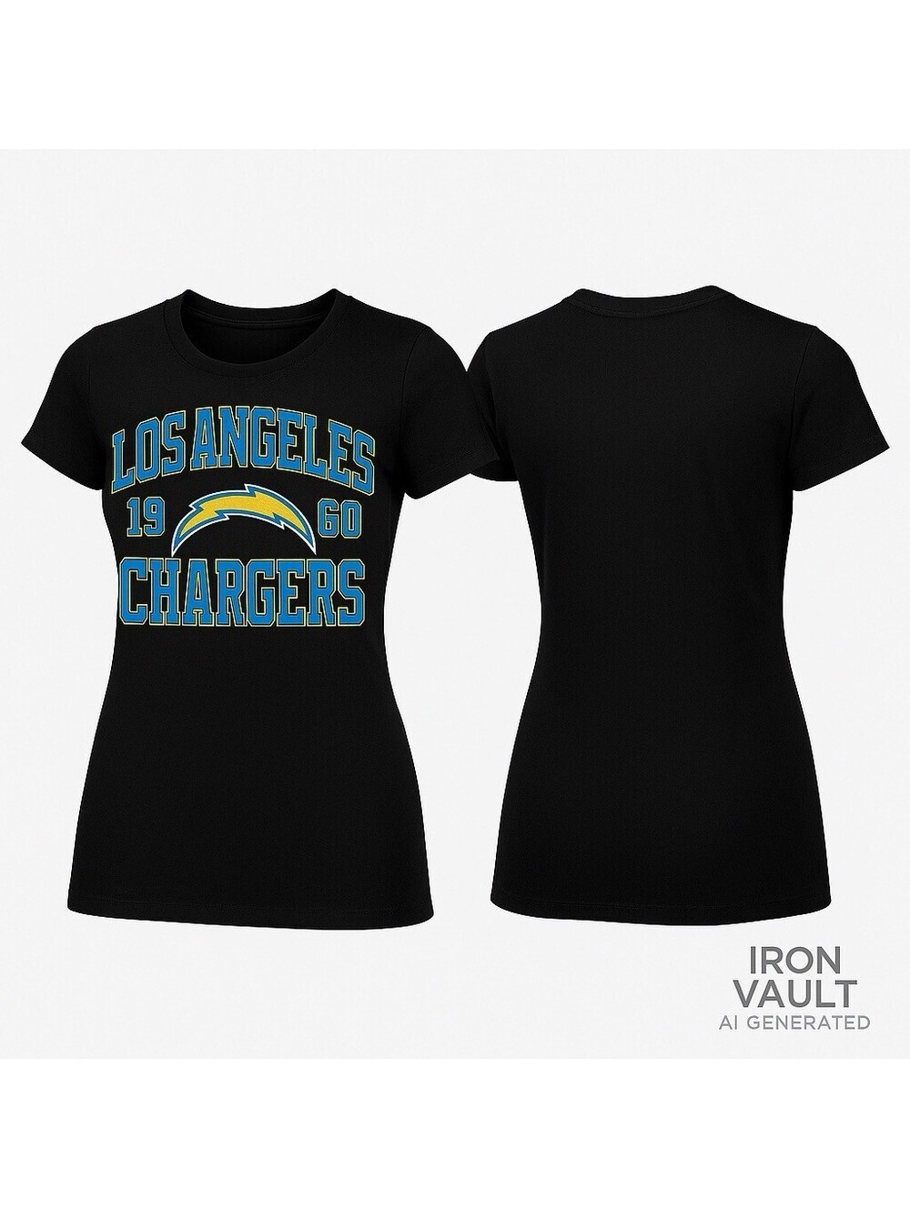 Los Angeles Chargers Women’s Small NFL Team Apparel Black T-Shirt 1960 Logo